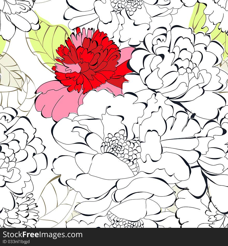 Seamless floral background. Universal template for greeting card, web page, background