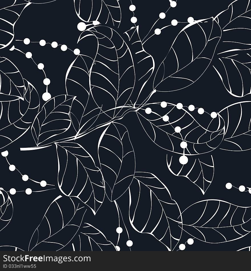 Seamless pattern with leaves. Universal template for greeting card, web page, background