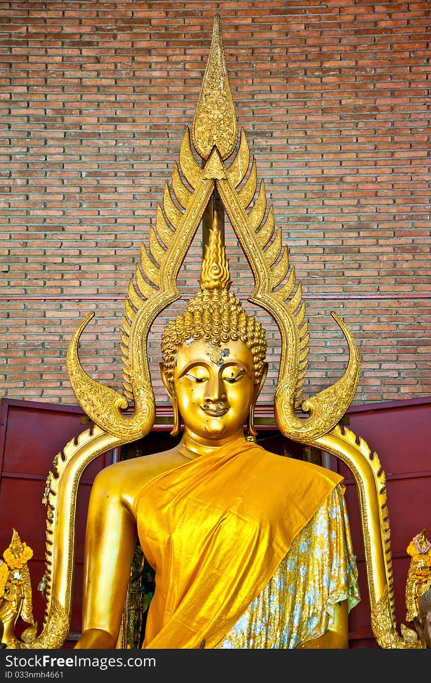 The Buddha status of temple in ayutaya province,thailand