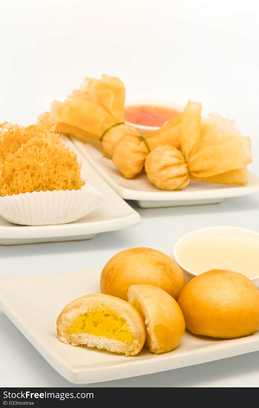 Fried food in  Dim Sum restaurant