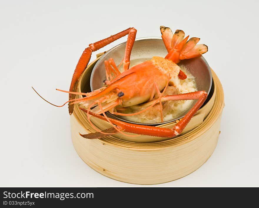 Chinese streamed shrimp dimsum in bamboo containers traditional cuisine. Chinese streamed shrimp dimsum in bamboo containers traditional cuisine