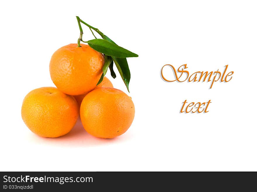 Mandarins are isolated on a white background