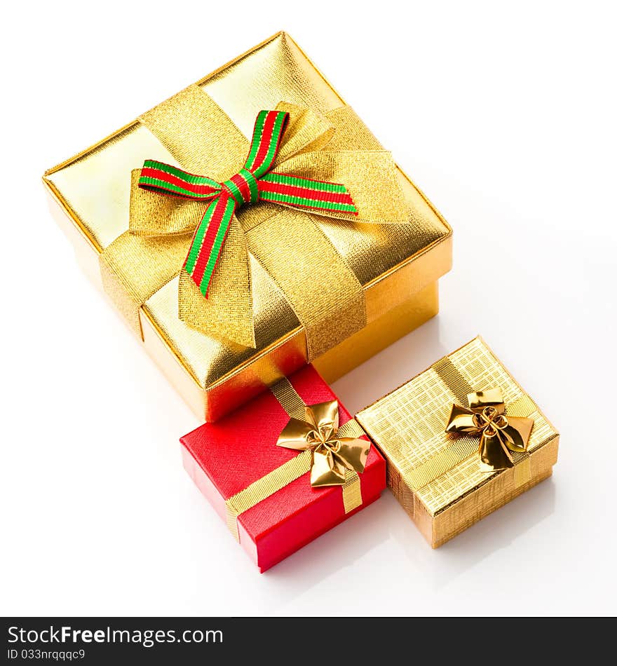 Beautiful boxes for gifts on a white background