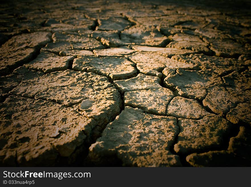 The soil in the fissures appeared on the long-term heat