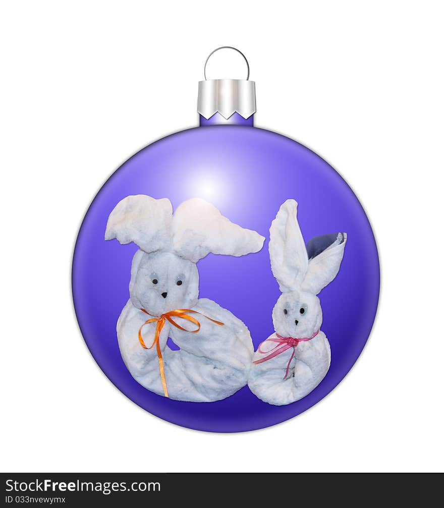 Christmas sphere with hares