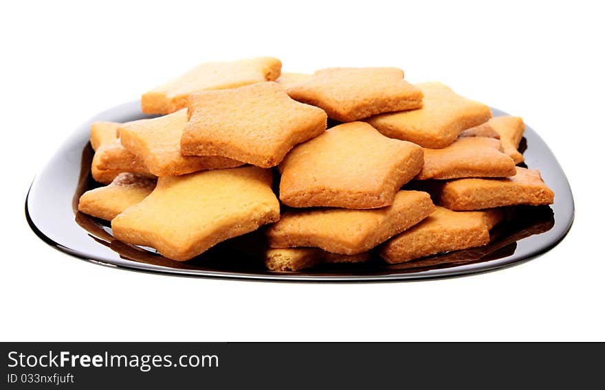 Cookies On A Plate, Isolated.