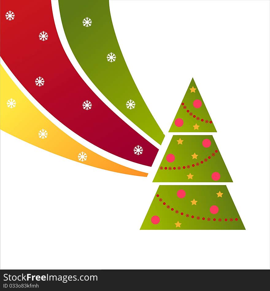 Christmas background with decorated tree. Christmas background with decorated tree