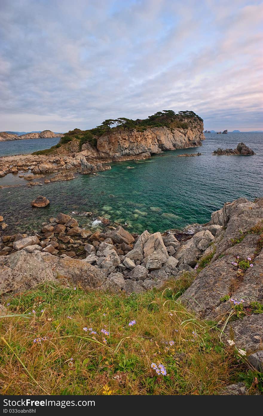 Quiet, summer evening at the seaside.