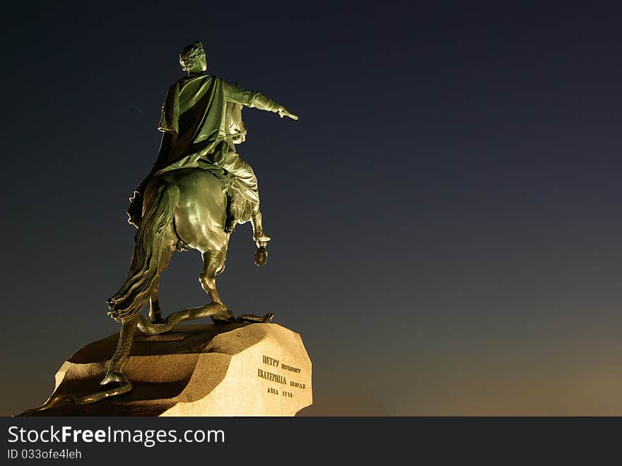 Famous statue of Peter the First, Saint-Petersburg's founder. Famous statue of Peter the First, Saint-Petersburg's founder