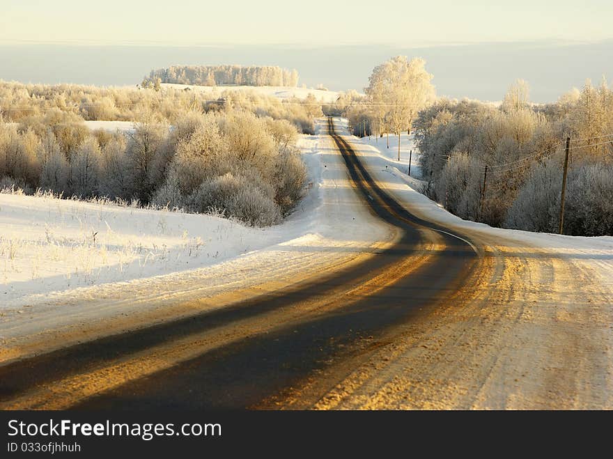 Snowy highway