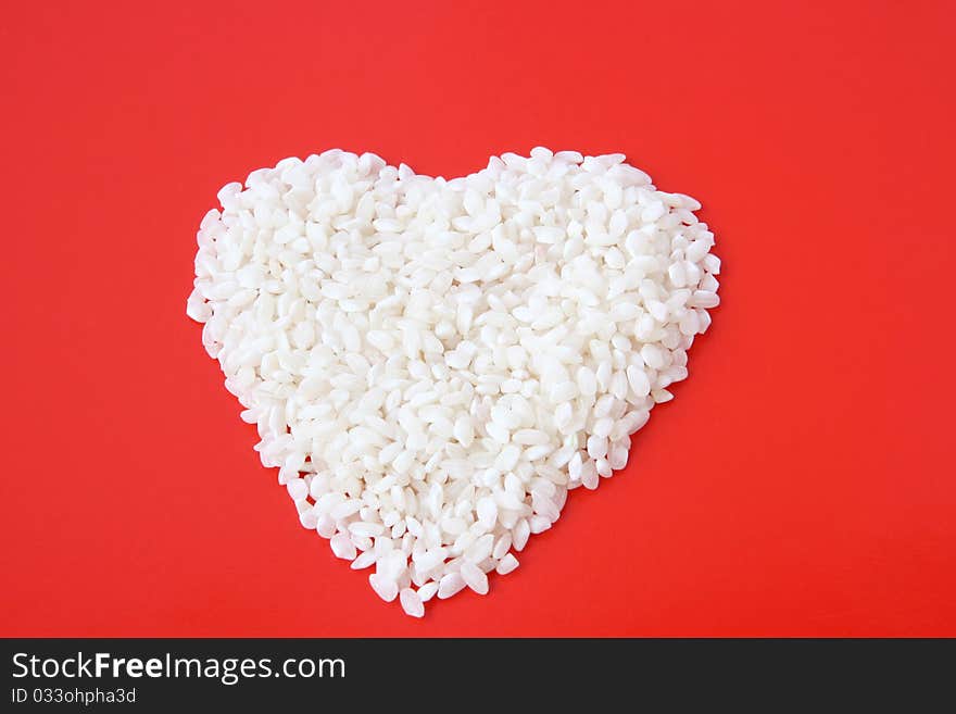 White heart on red background. White heart on red background