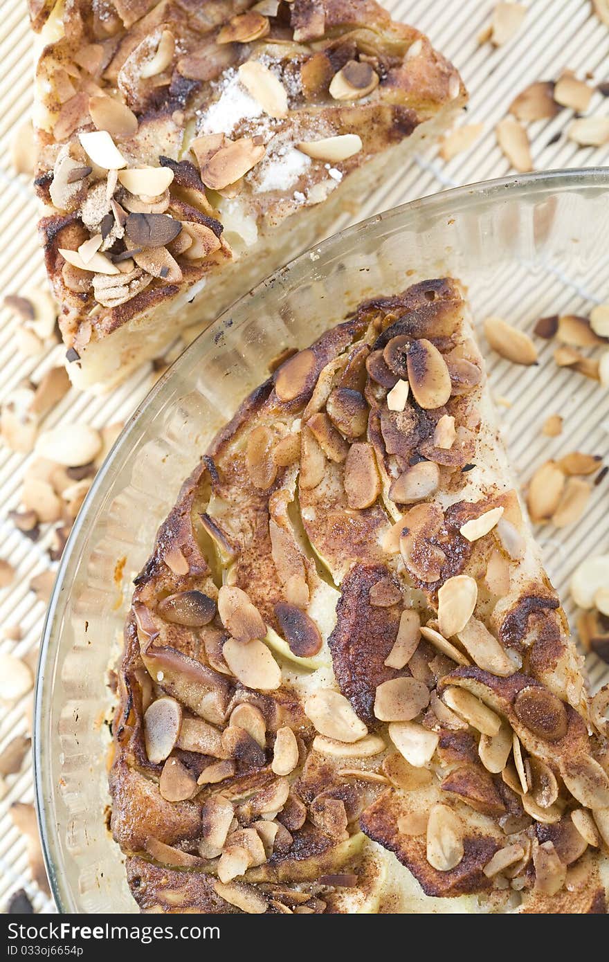 Tasty cake with almond flakes. Tasty cake with almond flakes