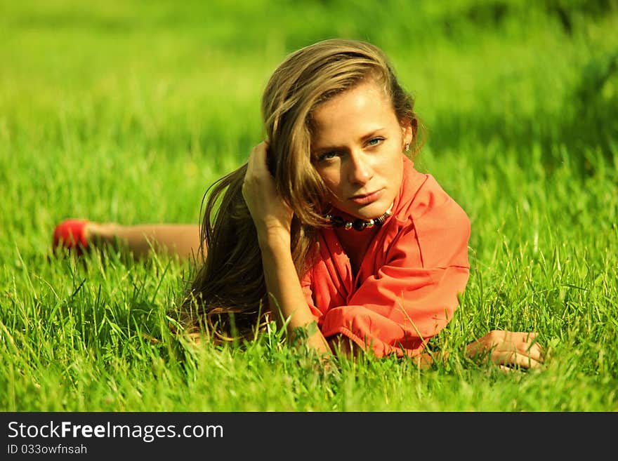 women on green grass. women on green grass