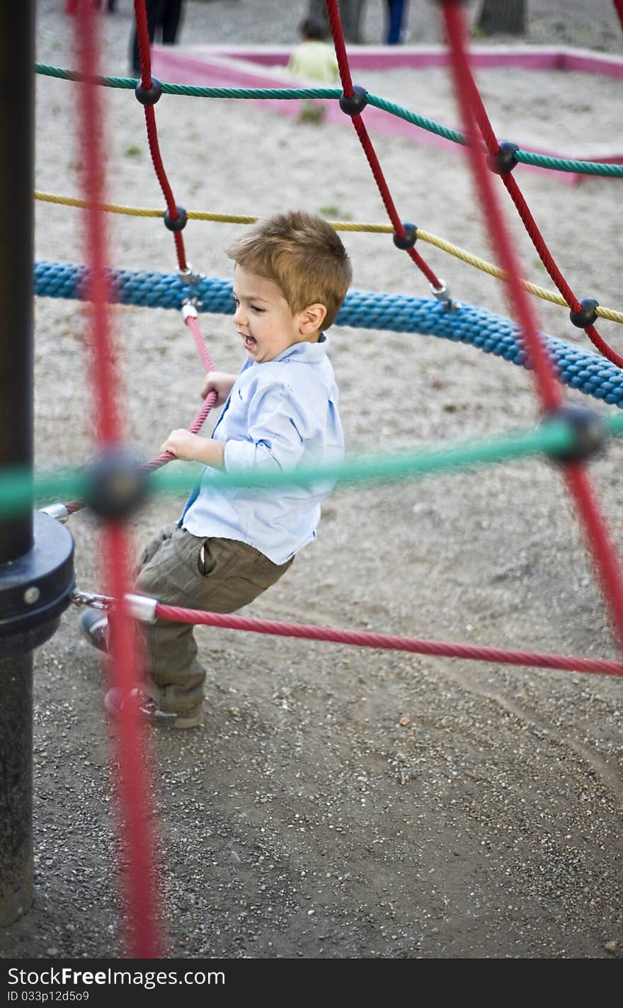 Little boy playing in the park