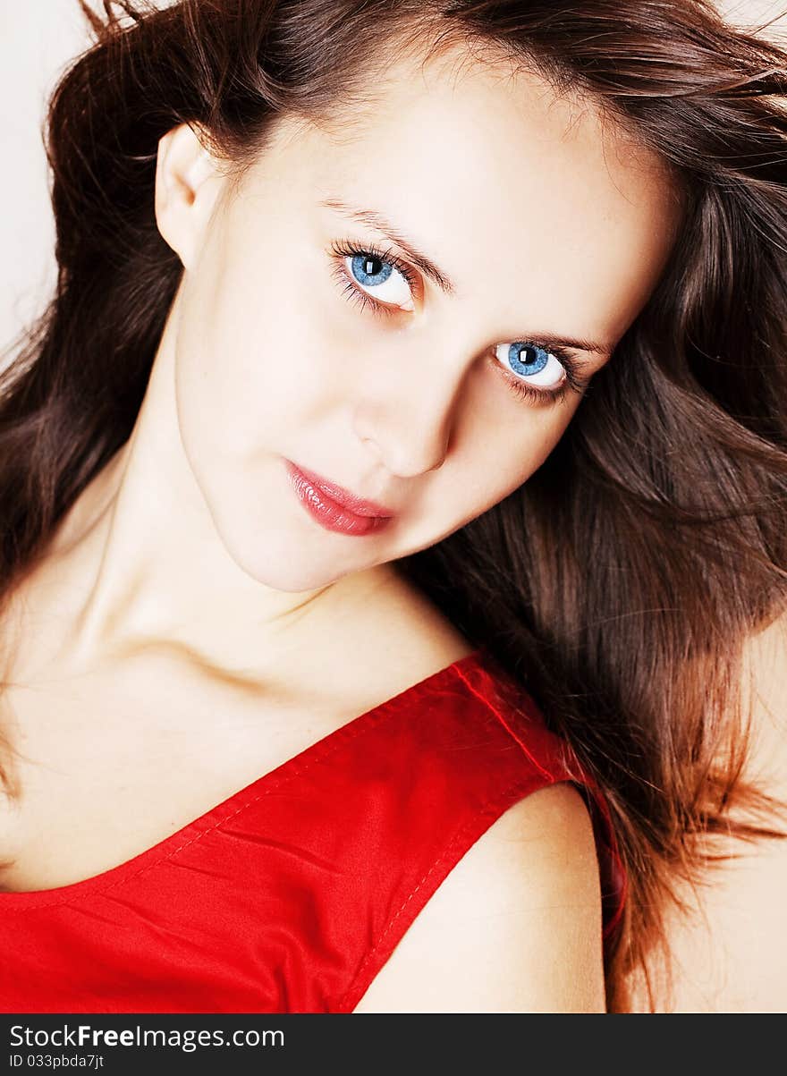 Beautiful face of a glamour woman with blue eyes. Beautiful face of a glamour woman with blue eyes