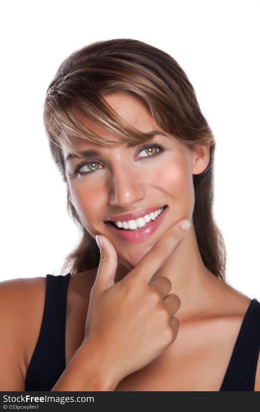 Smiling Woman Looks To Side