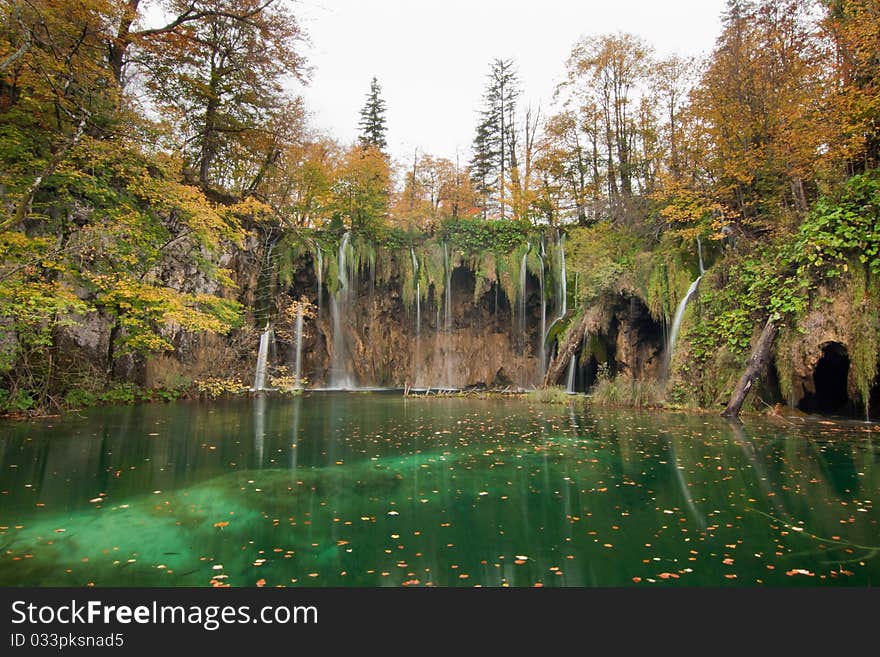 Beautiful turquoise waterfall