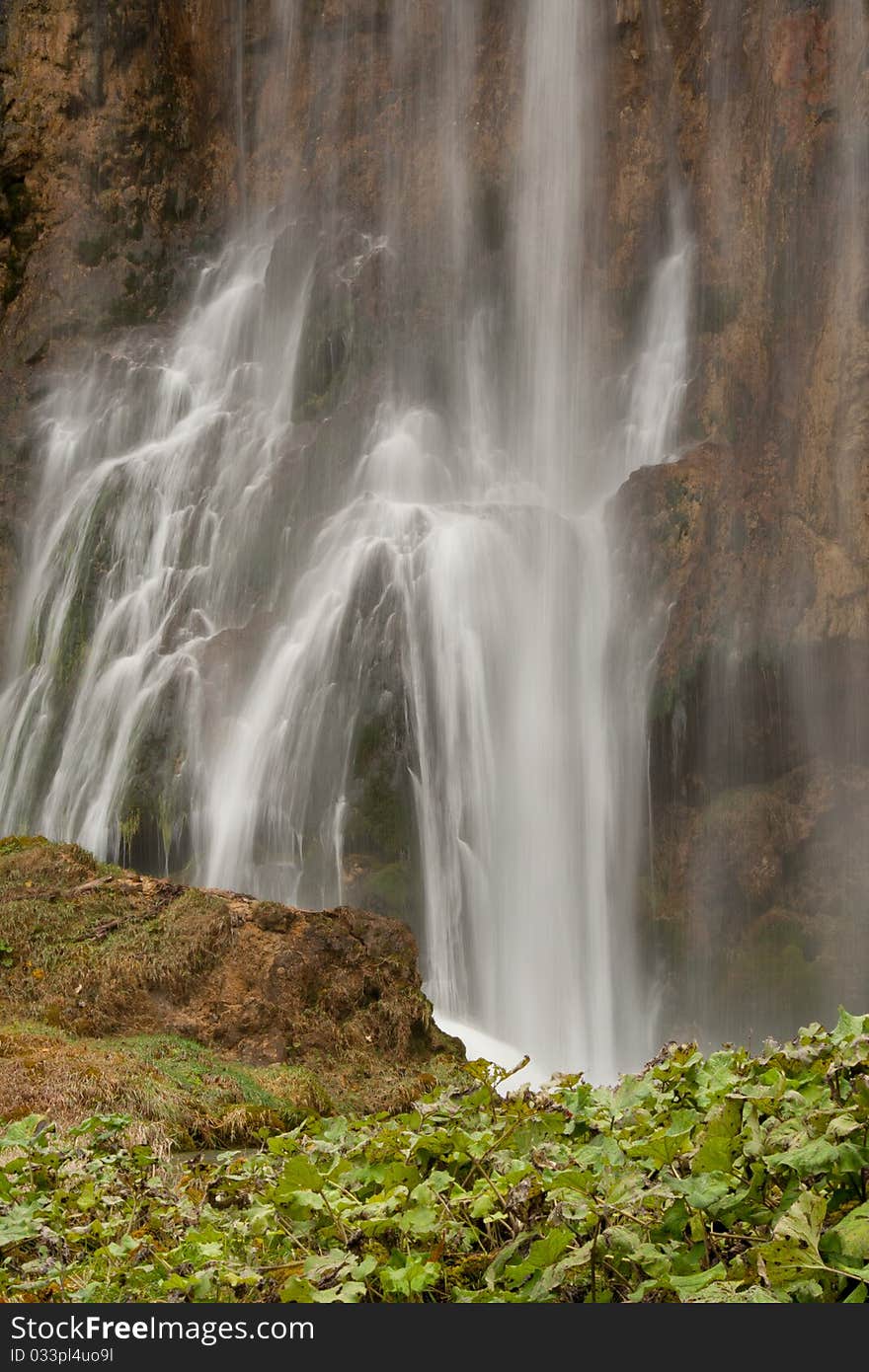 Waterfall Close in Croatia, Plitvice