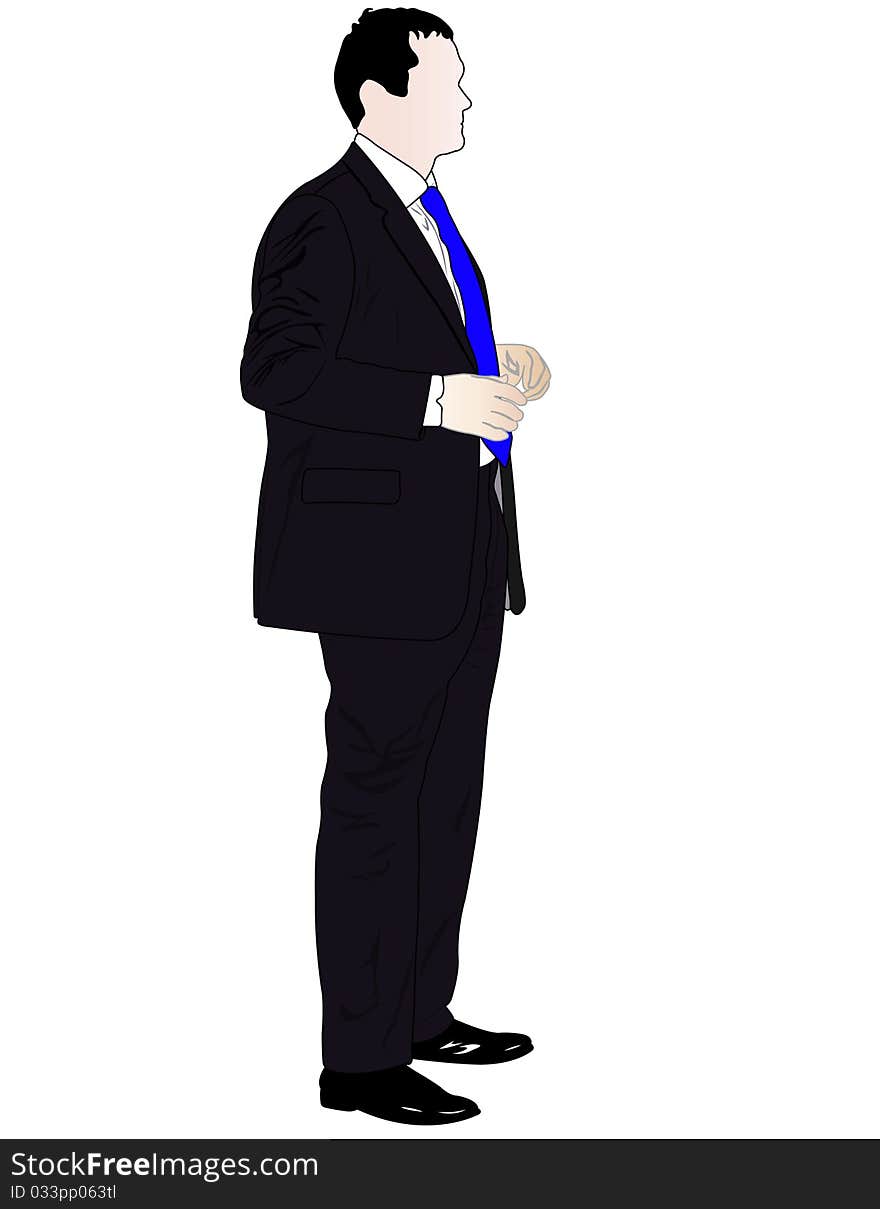 Illustration of businessman under the white background