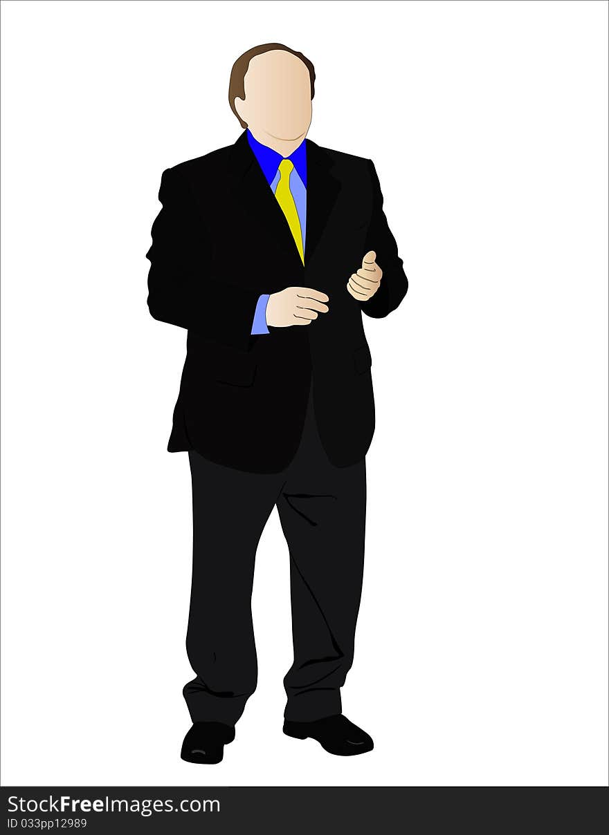 Vector illustration of businessman under the white background