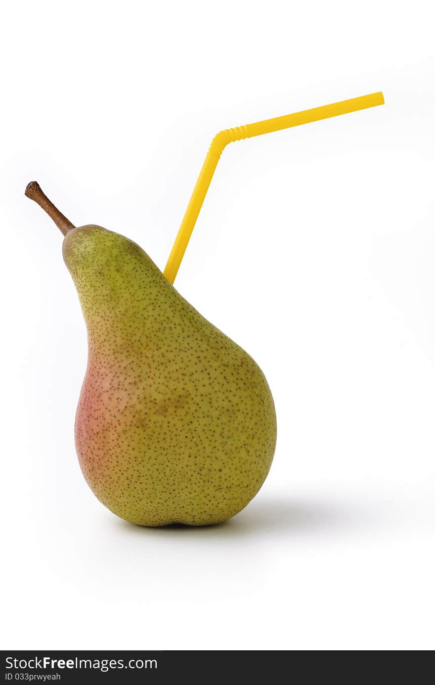 Pear with a straw yellow