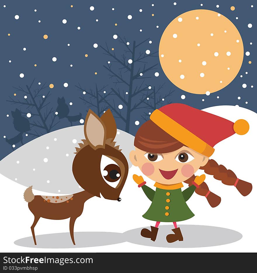 Girl With The Reindeer