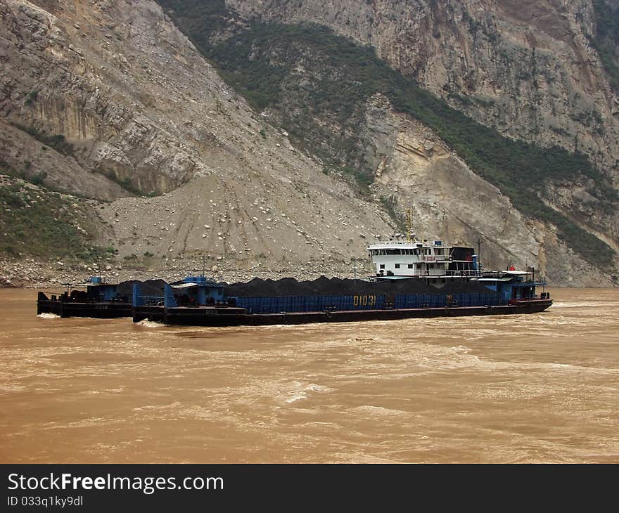 A Barge On The Yangtze River