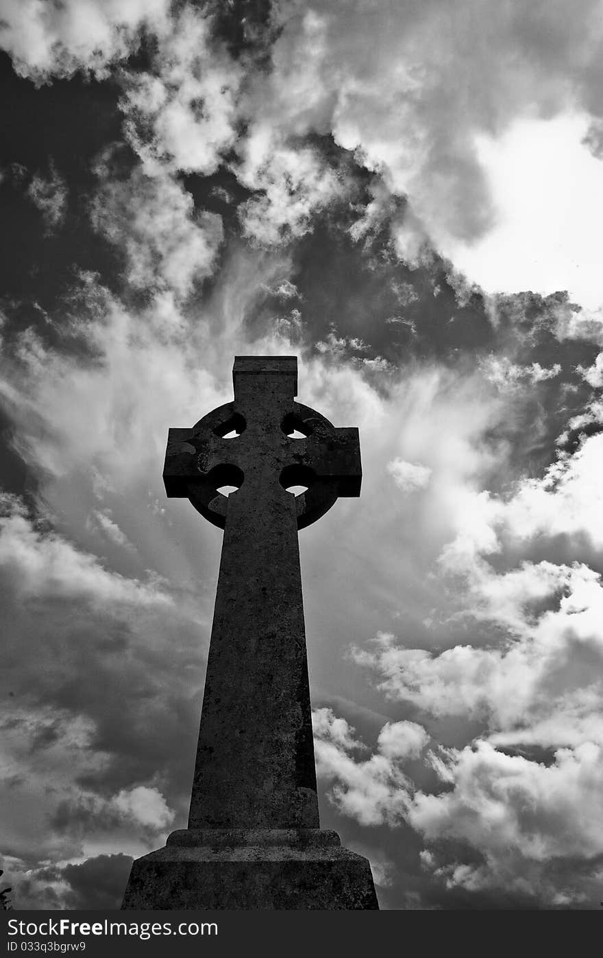 An old cross in a meadow on inismore, Ireland. An old cross in a meadow on inismore, Ireland