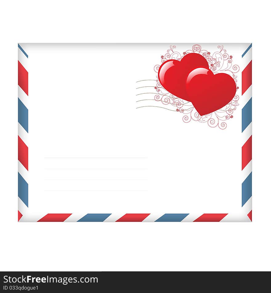 Envelope With Hearts. Vector