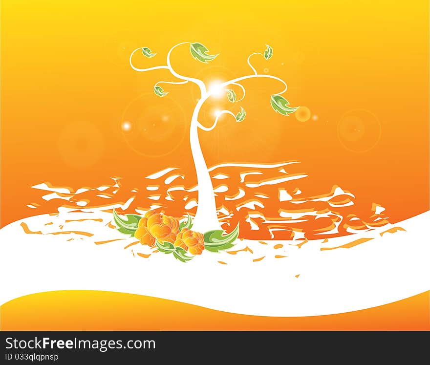 Abstract tree  Illustration orange