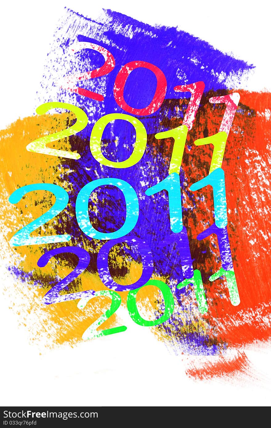 2011 new year on colorful abstract background. 2011 new year on colorful abstract background