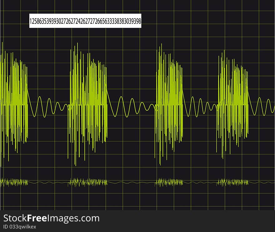 Pulsing schedule on the monitor. Vector illustration