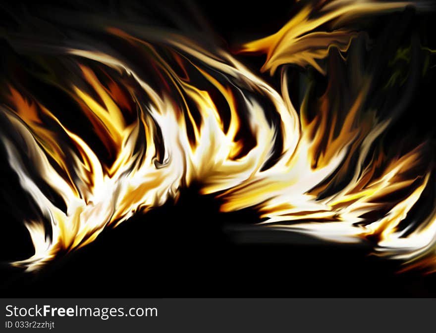 Realistic crazy fire or flame on black background. Realistic crazy fire or flame on black background.