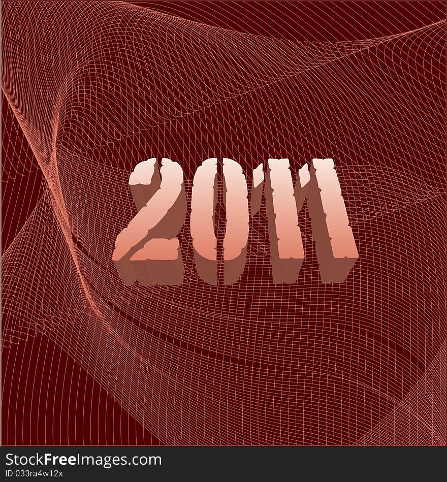 2011 unique logo on red background illustration. 2011 unique logo on red background illustration