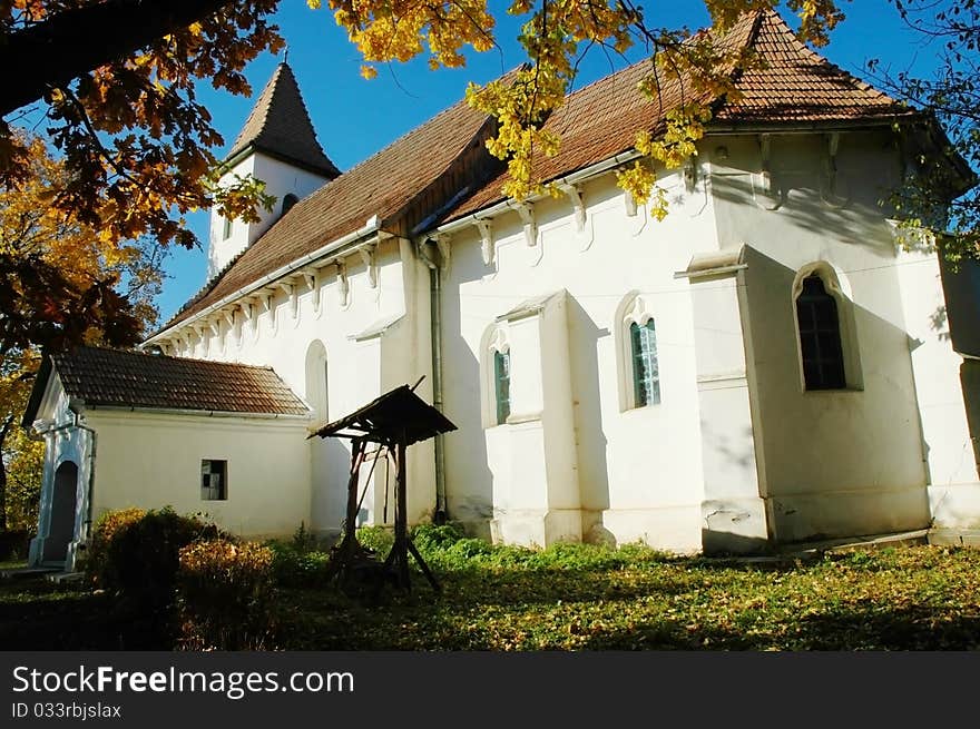 The protestant church of Tonciu (Tancs). Transylvania, Romania. The protestant church of Tonciu (Tancs). Transylvania, Romania