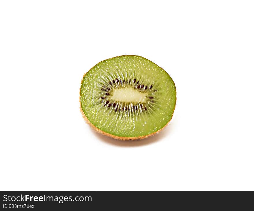 Sliced kiwi fruit isolated on white background