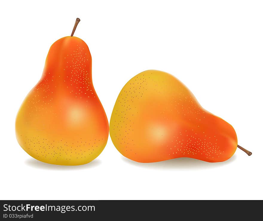 Two ripe yellow pears.