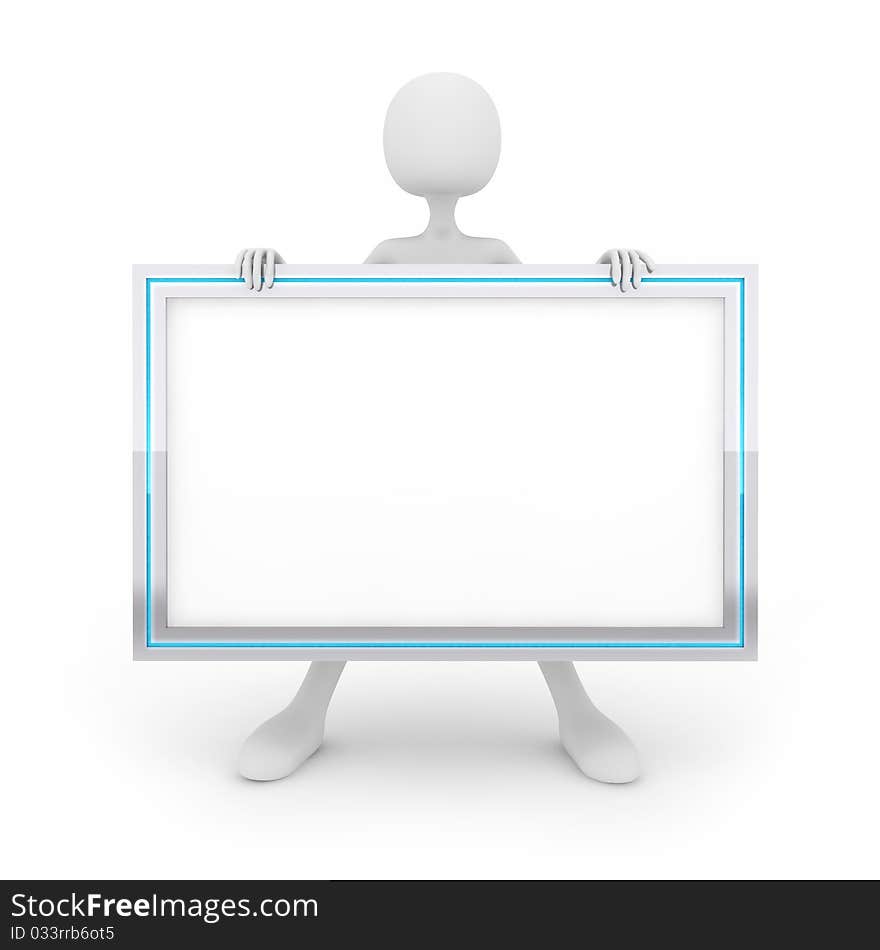 3d human with a blue and white frame