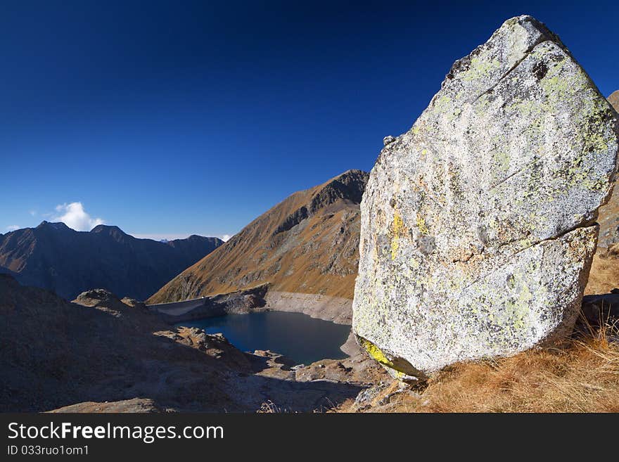 Landscape on Baitone man-made lake basin at 2281 meters on the sea-level. Landscape on Baitone man-made lake basin at 2281 meters on the sea-level