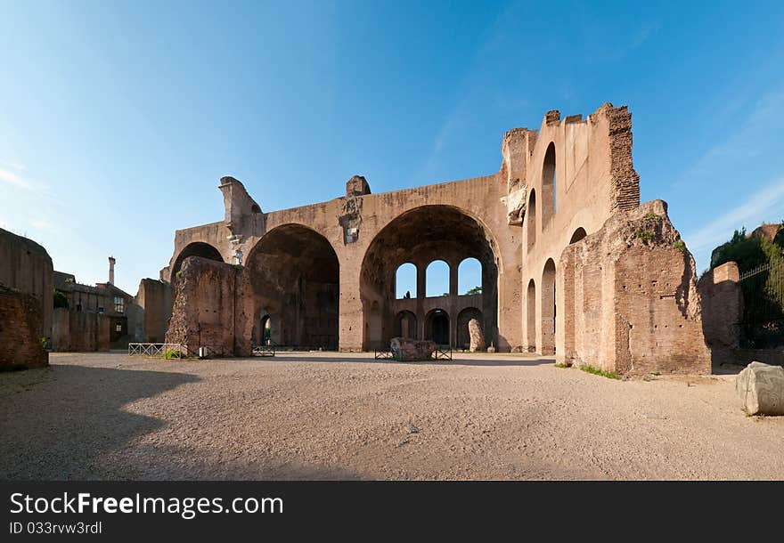 Basilica of Maxentius-Constatine at the Roman Forum in Rome, Italy