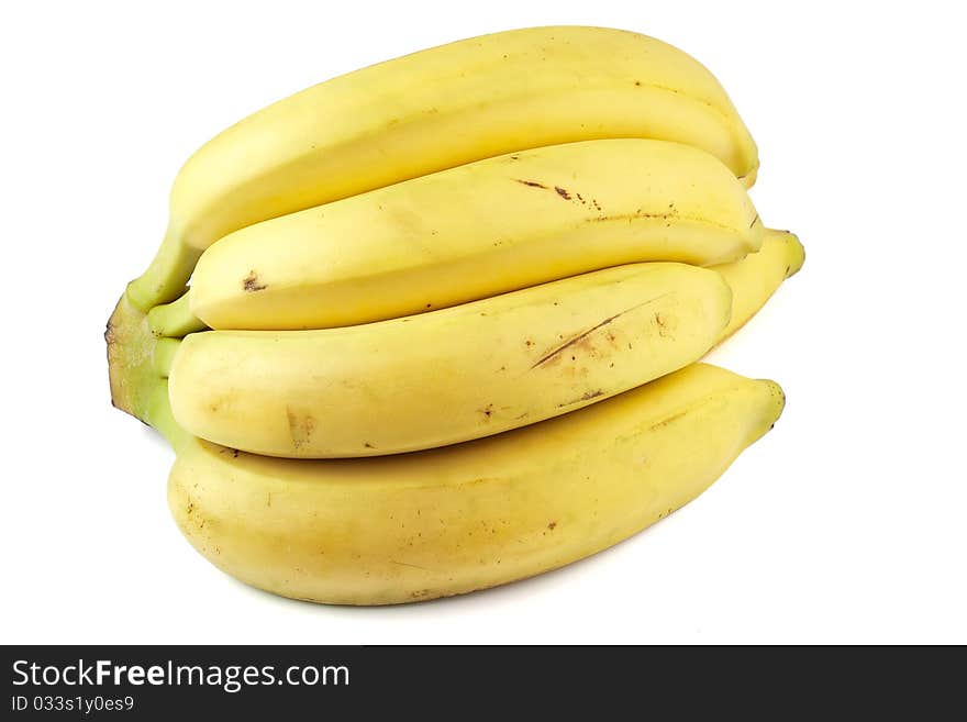 Heap of bananas isolated on white