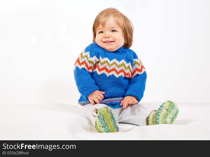 Happy Young Boy In Studio