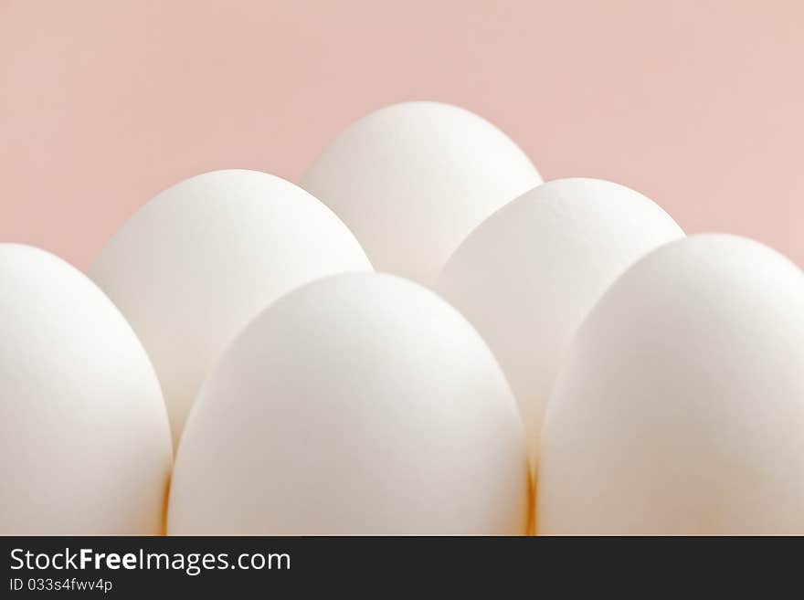 A group of white eggs