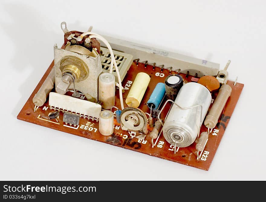 Electronic components are located on-board timer retro. Electronic components are located on-board timer retro