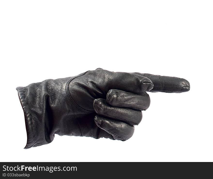 Leather glove on a white background