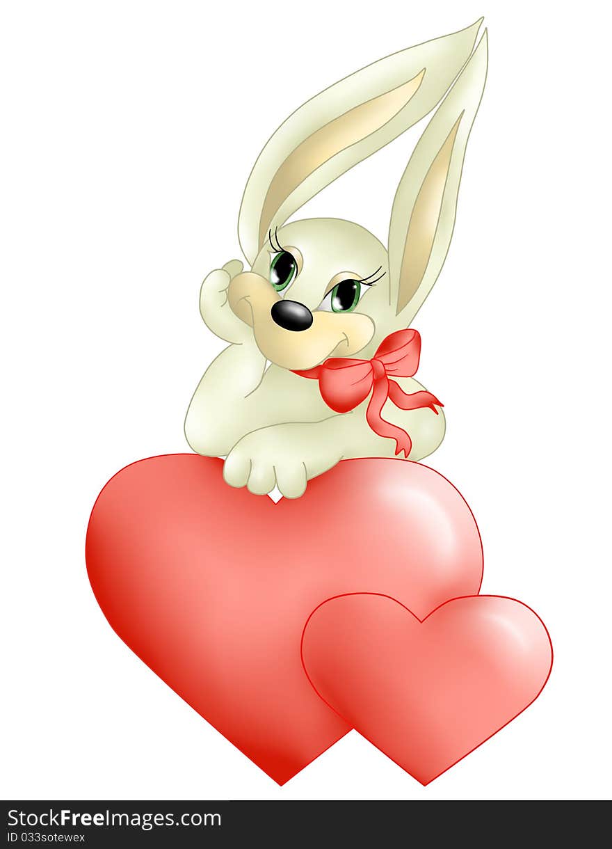 Bunny With A Heart And Bow