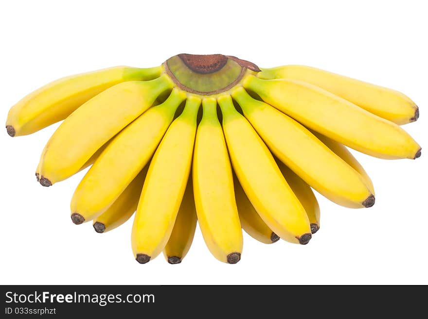 A bunch of bananas isolated over white background