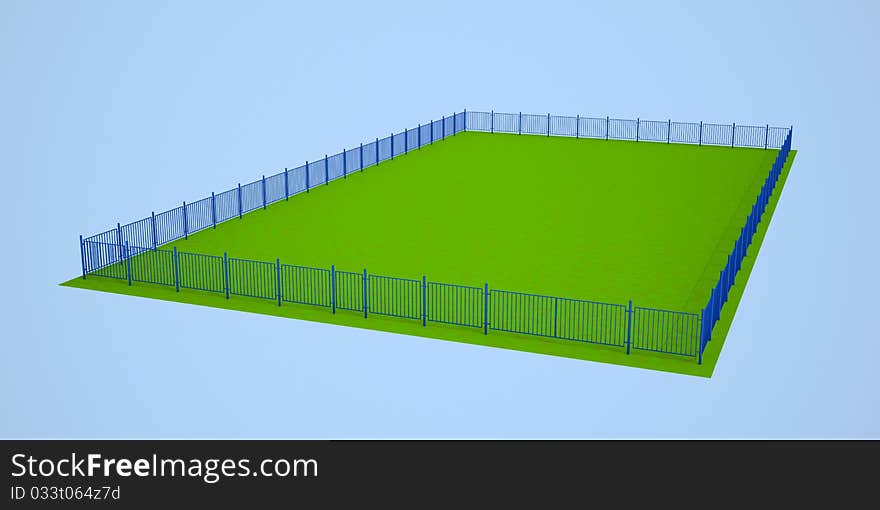 Blue fence