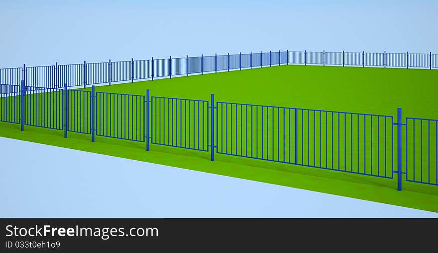 Blue fence