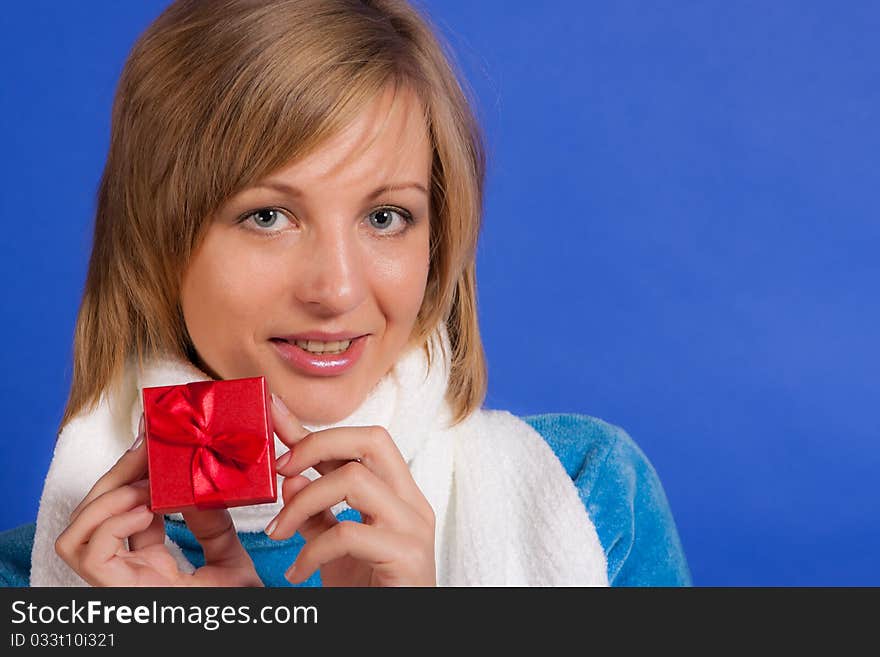 Young  woman with a gift